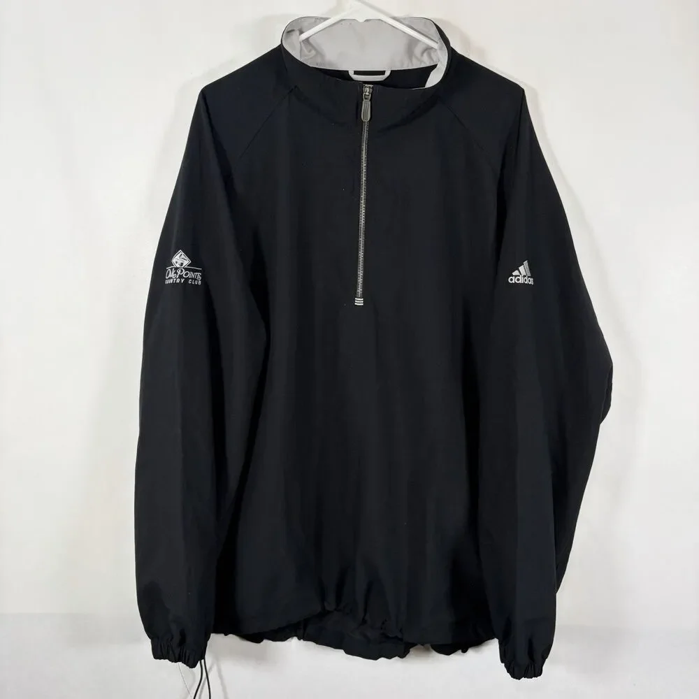 Adidas Climashell Wind 1/4 Zip Pullover Windbreaker Golf Jacket Mens XL Black